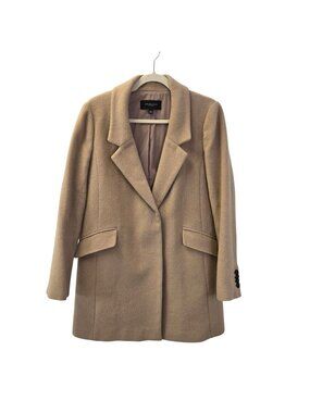 Ann Taylor 100% Wool Chesterfield Camel Coat Size Small